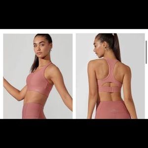 Lorna Jane size S skinny back sports bra. High support. Pink.